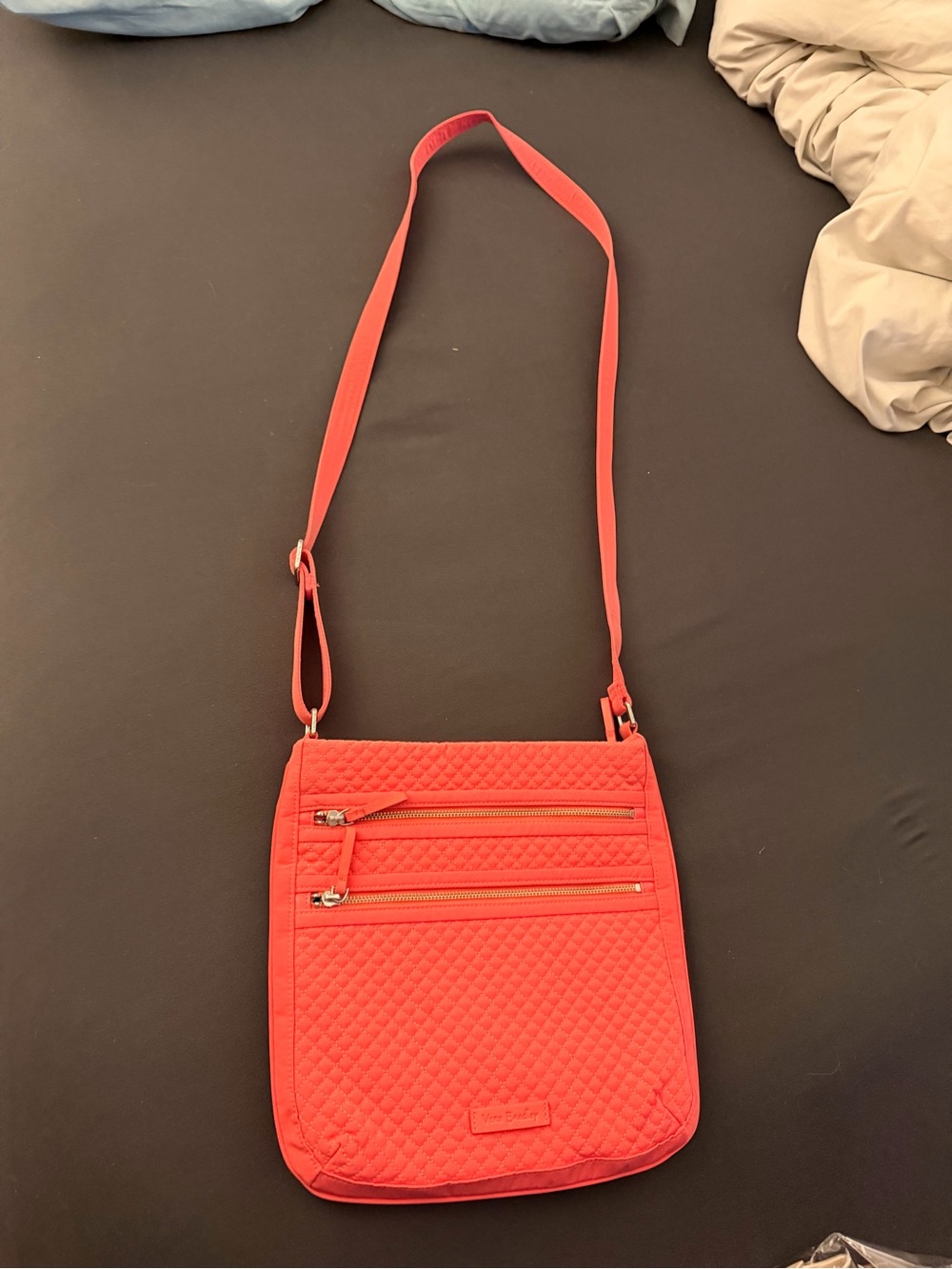Vera Bradley Coral Quilted Crossbody Shoulder Bag
